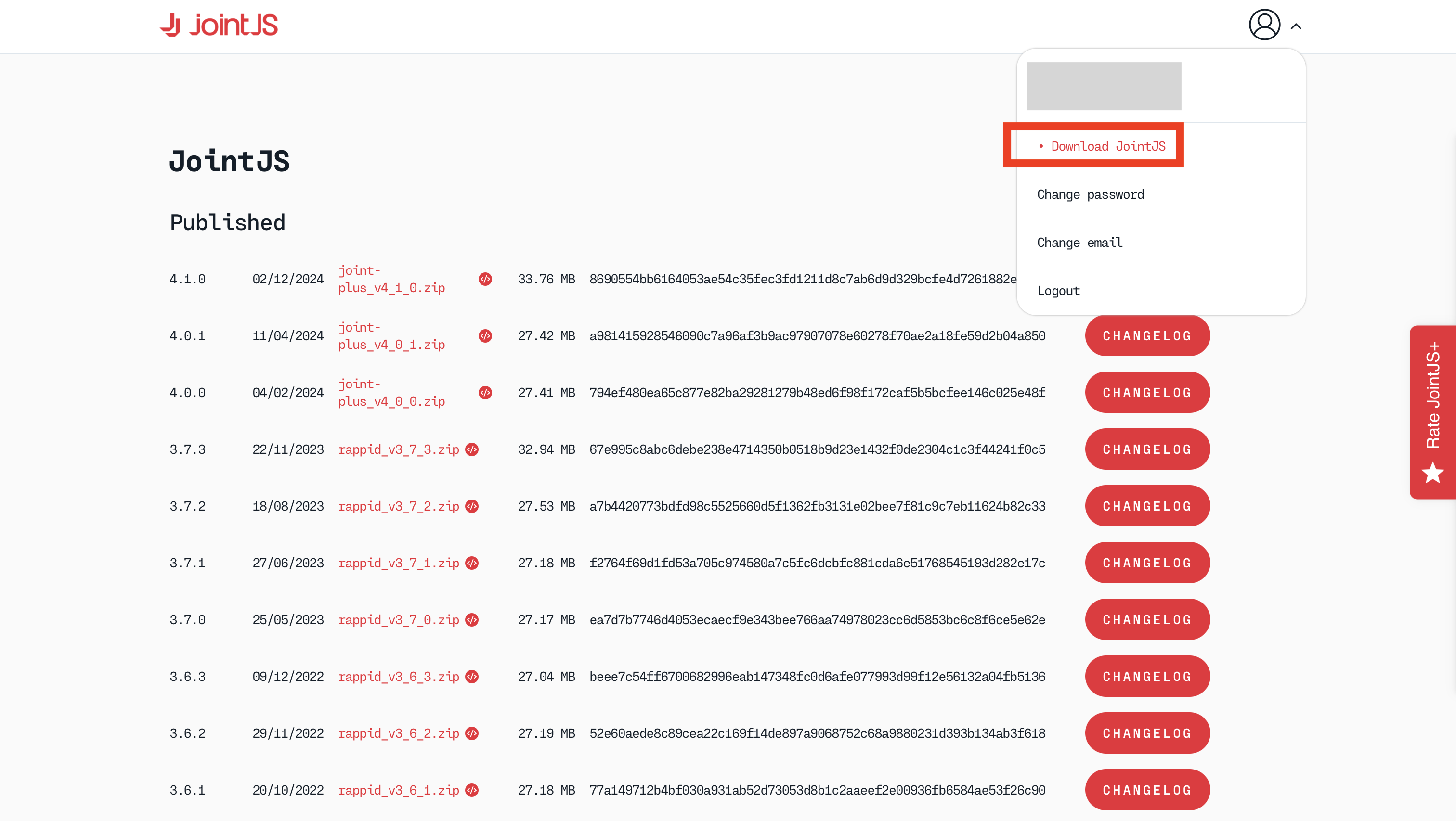 JointJS+ download link in my.jointjs.com